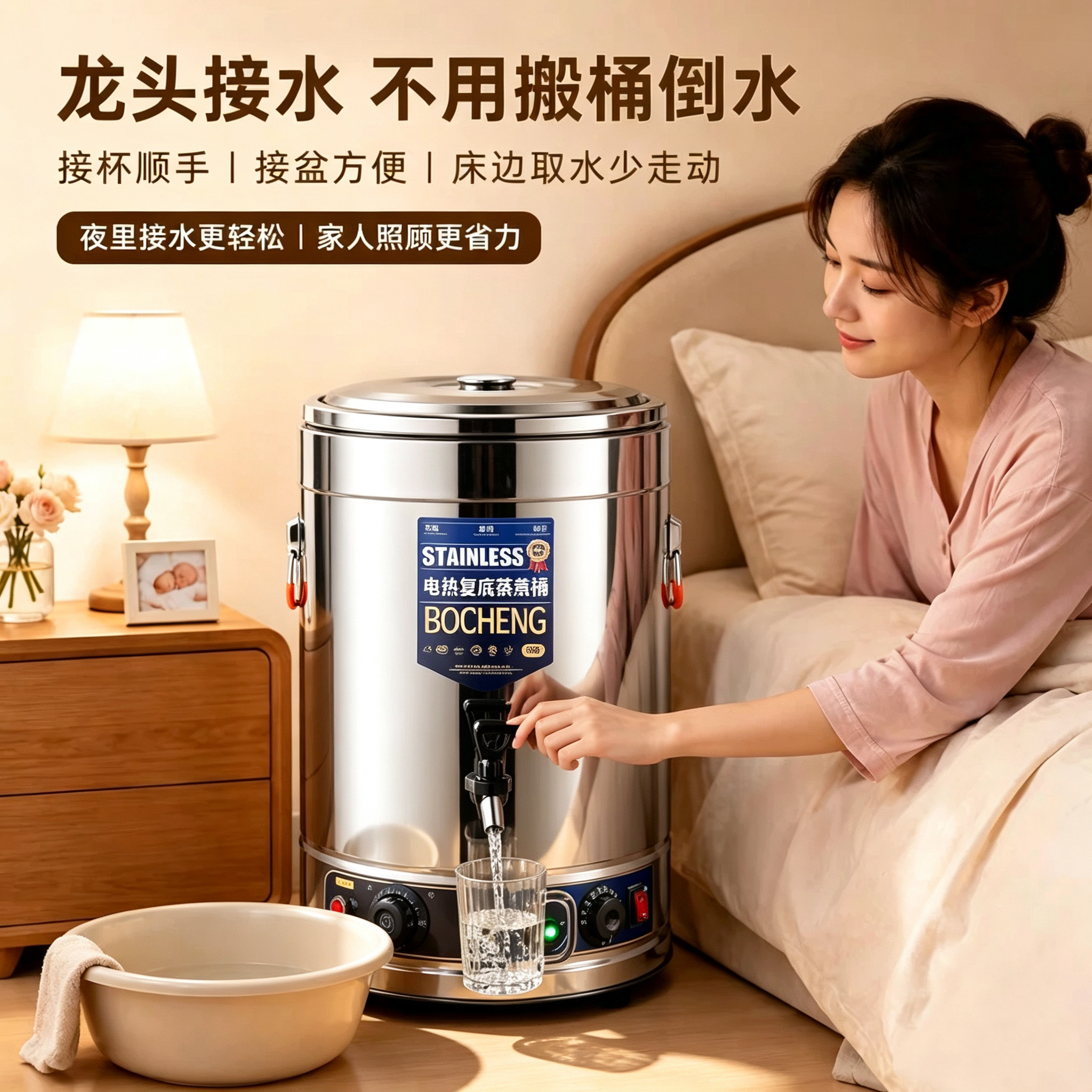 304电热汤桶商用煮汤桶不锈钢汤锅电煮锅大容量蒸煮烧水桶电汤桶
