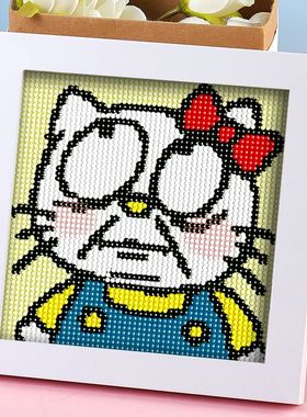 kt钻石画搞怪三丽鸥手工diy闺蜜儿童礼物简单贴钻点钻画个性搞笑