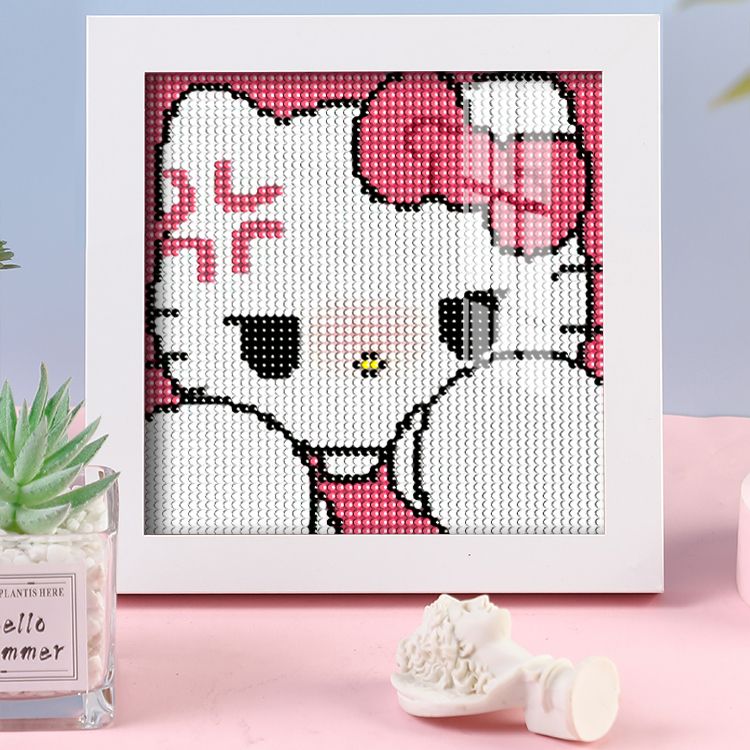 可爱kt钻石画满钻钻石贴画三丽欧儿童手工diy玩具贴钻画闺蜜礼物