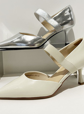 COMELY康莉2025新款尖头细跟玛丽珍鞋牛皮一字高跟鞋单鞋KYQ52332