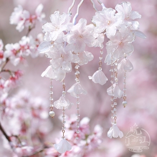 云川 盘发步摇流苏发钗 热缩花簪古风发簪汉服簪子头饰发饰新中式