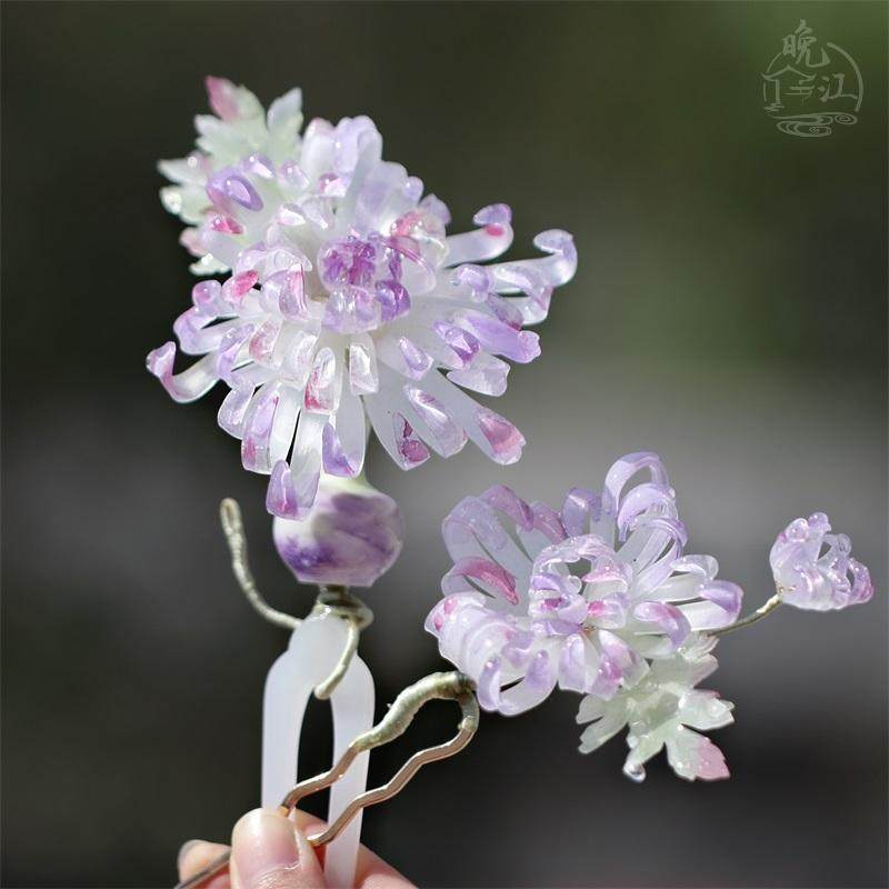 紫菊 热缩花簪古风仿玉发钗步摇瓶插汉服国风新中式发簪簪子u型女,饰品/流行首饰/时尚饰品新,发饰,淘宝优惠券,粉丝福利购,淘宝优惠卷