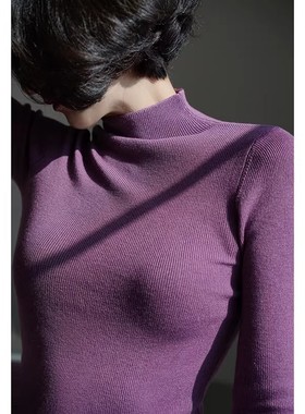 Chings百搭经典半高领羊糕绒毛衫 纯色彩色打底衫内搭套头针织衫