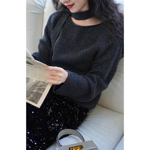 早秋穿搭慵懒风毛针织衫