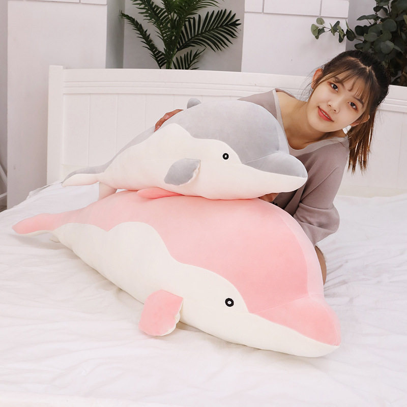 日本品质海豚抱枕公仔床上睡觉女生玩偶海洋世界毛绒玩具大号娃娃