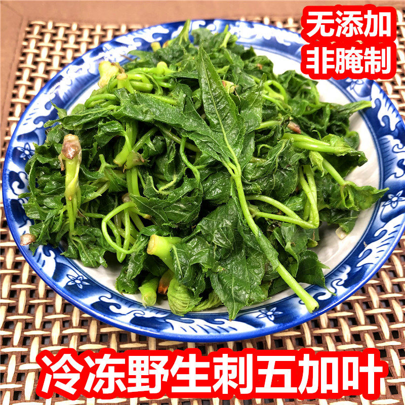 东北野生山野菜刺五加叶新鲜2斤蘸酱菜现采现发限区快递包邮