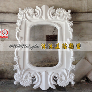 品欧式雕花金色镜框相框泡沫雕塑玫瑰花复古婚礼高端婚庆舞台定做