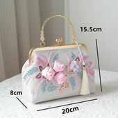 2025新款 富贵花开旗袍包包女高级感大花手提包复古风斜挎包潮 中式