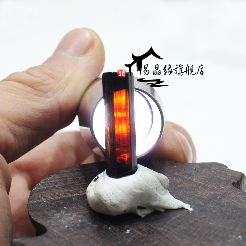 极速易晶缘天然黄碧玺电气石柱状B黑色水晶原石矿石标本石宝石石