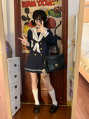 日系校供春夏绀色水手服套装 正统JK制服裙短袖 津兰川 花见森原创