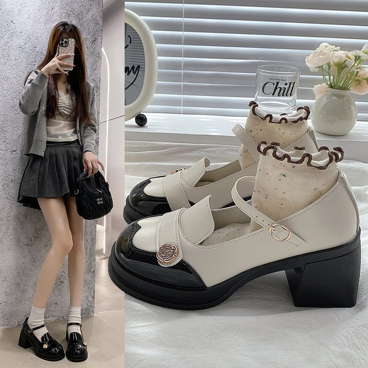 复古法式小香风玛丽珍女鞋2025新款百搭粗跟配裙子日系小皮鞋单鞋