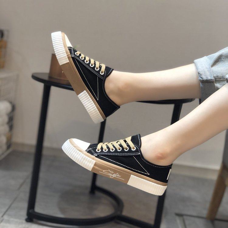 韩版帆布鞋女小白鞋一脚蹬夏款懒人鞋2025年夏季新款学生百搭板鞋,女鞋,帆布鞋,淘宝优惠券,粉丝福利购,淘宝优惠卷