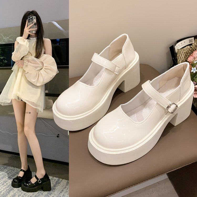 日系jk鞋小皮鞋女粗跟2025季新款厚底增高跟复古法式玛丽珍单鞋,女鞋,浅口单鞋,淘宝优惠券,粉丝福利购,淘宝优惠卷