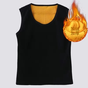 中年妇女冬天保暖背心无袖女装妈妈加绒内衣阿姨防寒睡衣马甲内穿