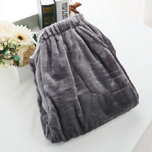 中老年冬季睡裤男加绒加厚爷爷珊瑚绒长裤爸爸保暖家居裤高腰防寒