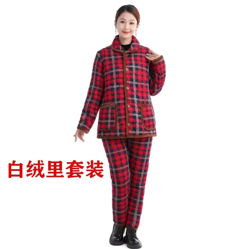 中年妇女加厚保暖棉袄冬防寒外套