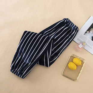 婆婆外穿睡裤女秋冬妈妈保暖法兰绒长裤加厚中老年束口小脚家居裤