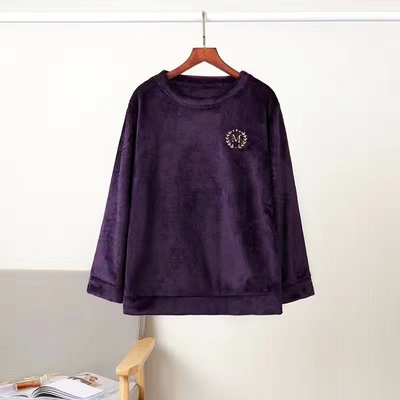 老太太冬装长袖上衣睡衣女珊瑚绒