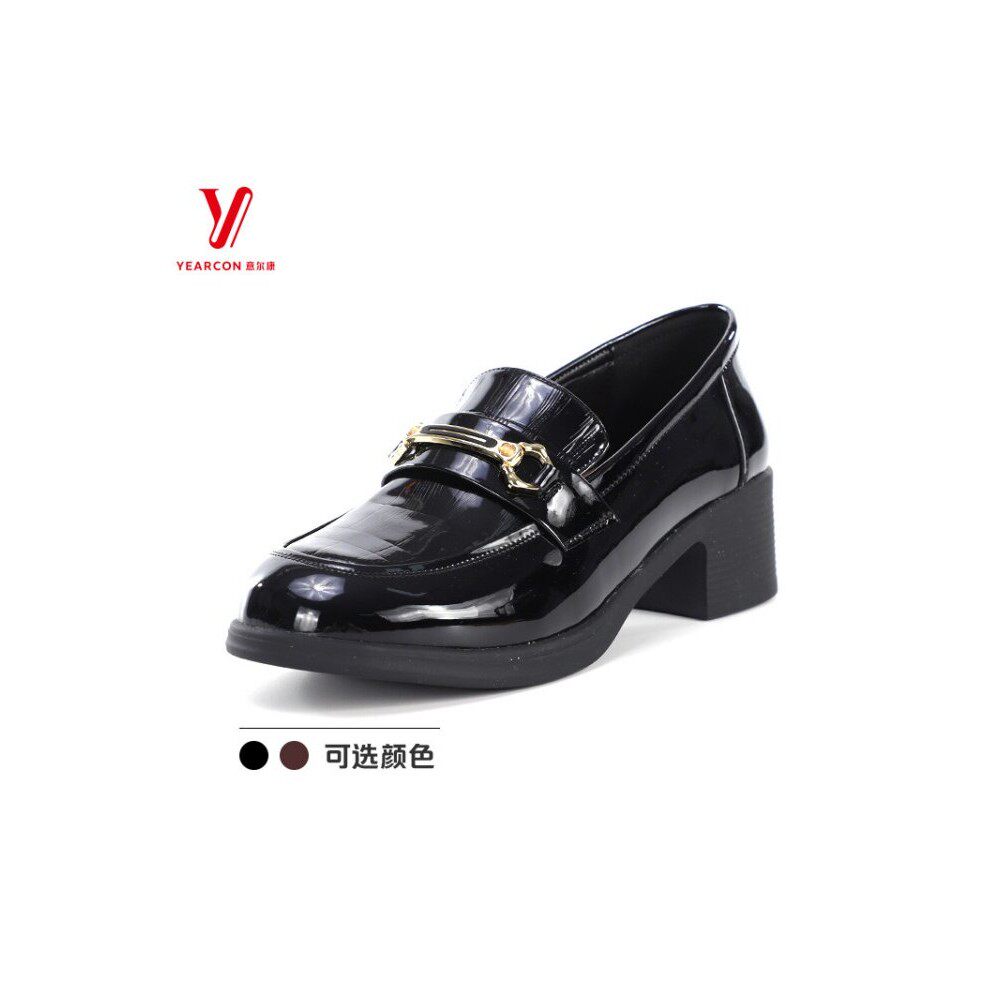 意尔康新款风乐福鞋2026春季粗女鞋英伦时尚6162AB16844U皮鞋小跟