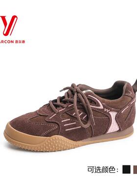 意尔康女鞋2025春新款休闲系带德训鞋复古阿甘运动鞋5181ZD49228Y