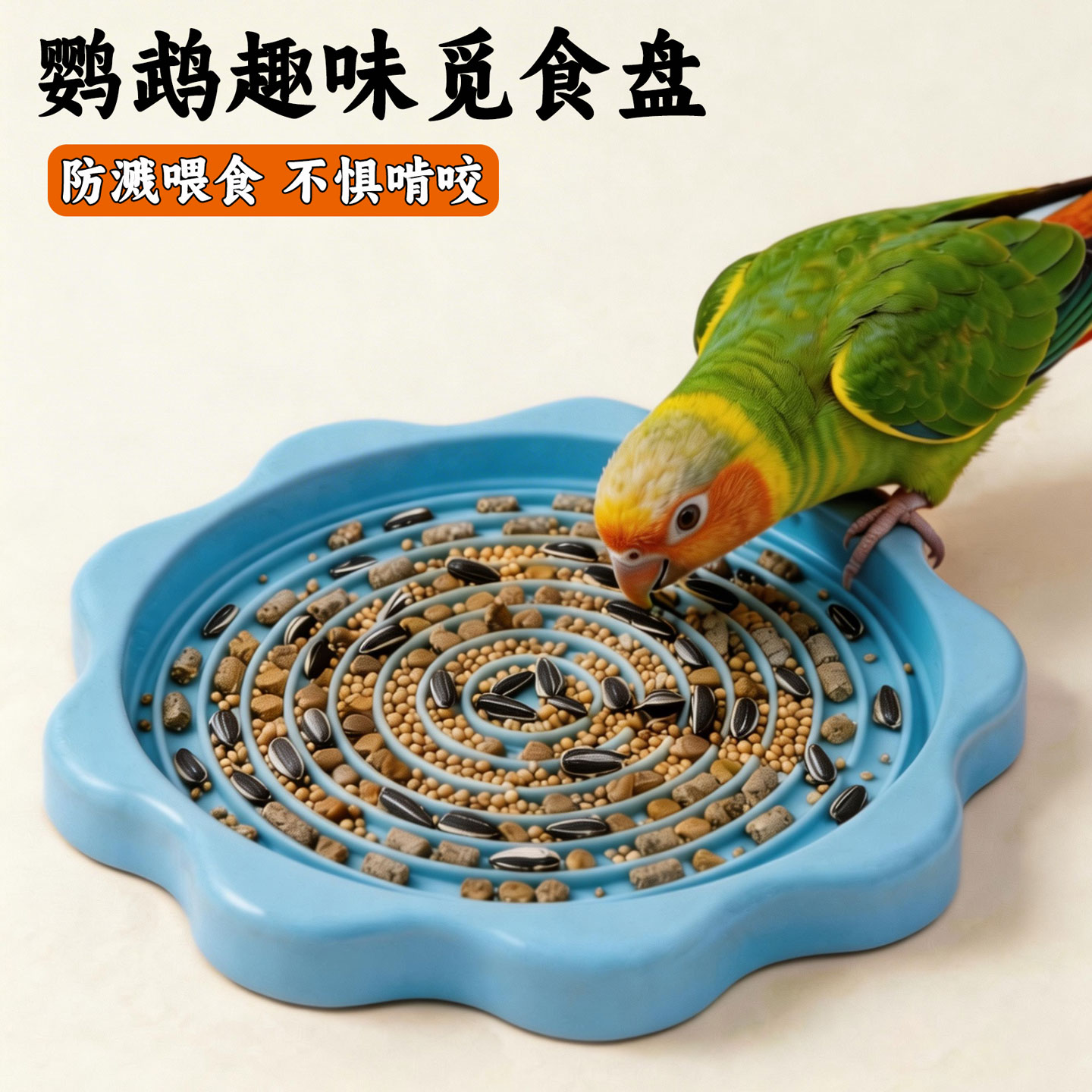 鹦鹉觅食盘鸟食盆防溅防打翻用品图片