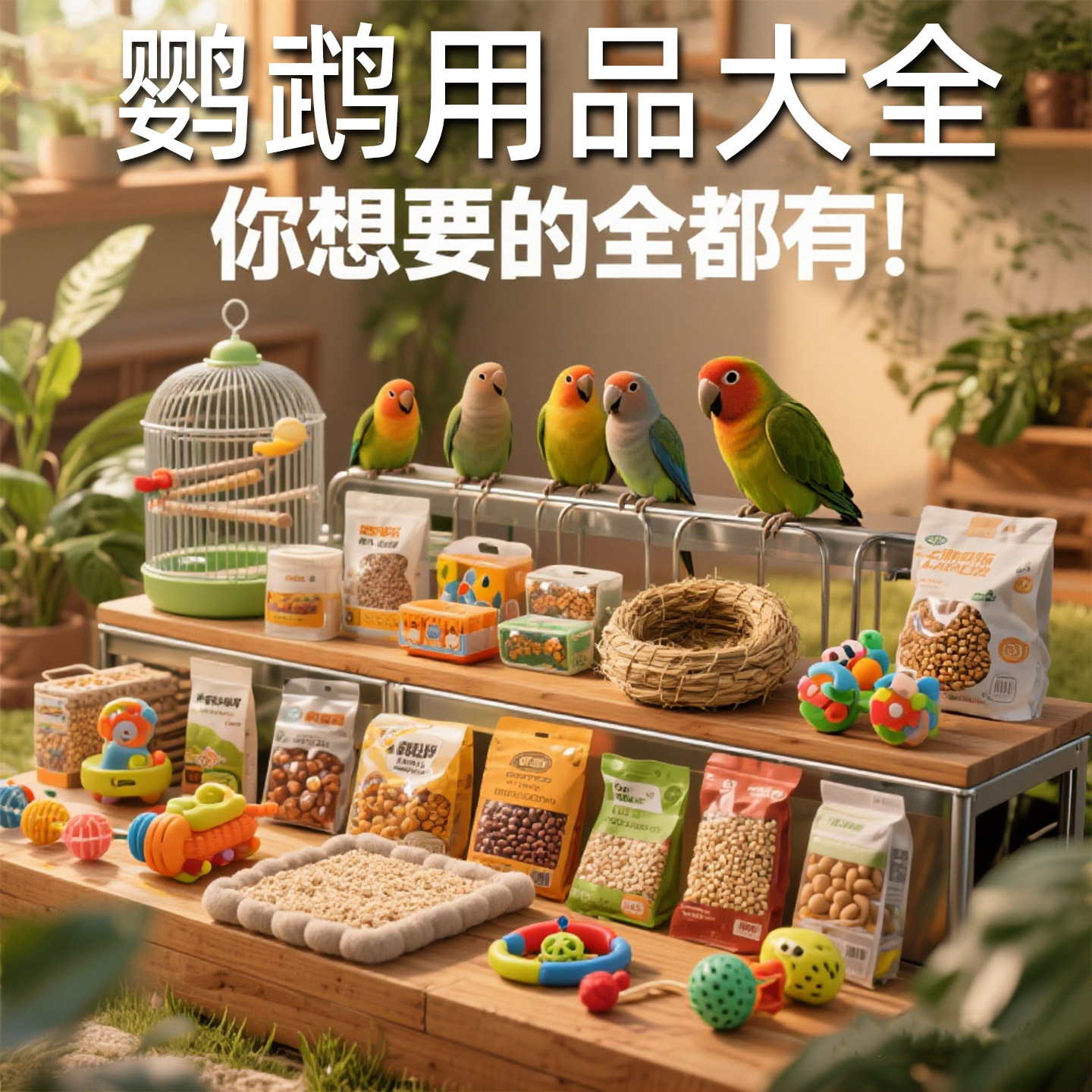鹦鹉用品大全玩具鸟粮饲料鸟笼子棉窝站杆架零食磨牙棒喂食器食盒,宠物/宠物食品及用品,鸟禽其他,淘宝优惠券,粉丝福利购,淘宝优惠卷