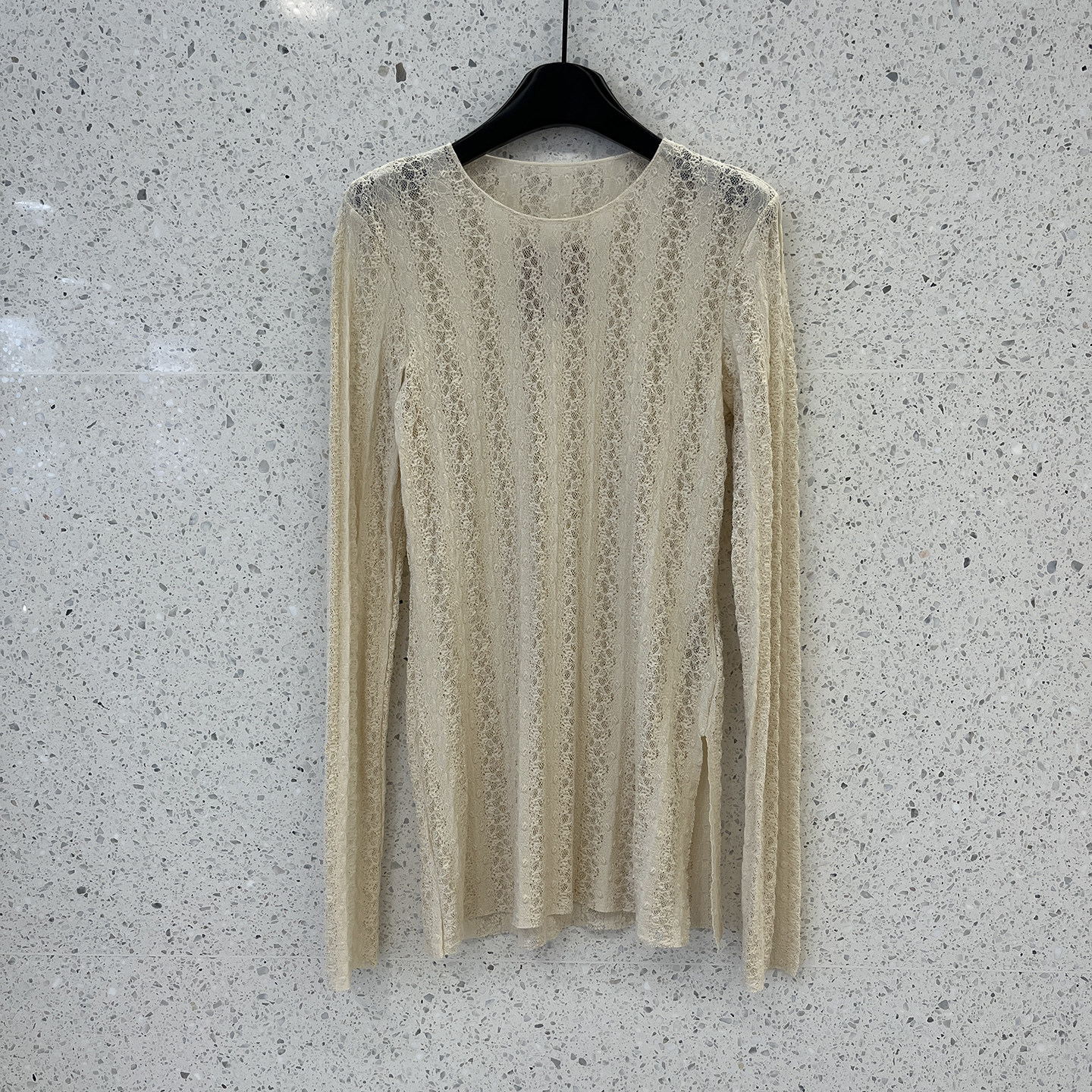 南油买手店纯欲风蕾丝镂空长袖T恤女显瘦不对称开叉打底衫上衣,女装/女士精品,T恤,淘宝优惠券,粉丝福利购,淘宝优惠卷