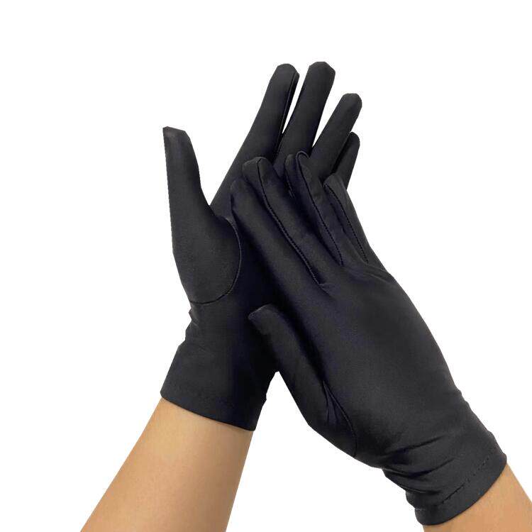 BLACK & WHITE SQUARE DANCE GLOVES MEN & WOMEN ELASTIC ETIQUETTE SPANDEX SPRING & SUMMER GYMNASTICS DANCE PERFORMANCES PERFORMANCE SECURITY GUARDS JEWELRY