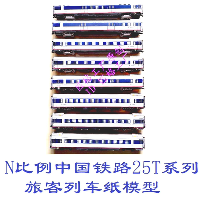 匹格N比例铁路25T型旅客列车模型