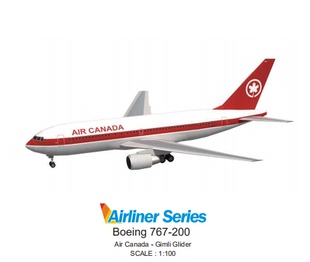 客机民航飞机模型1:100加拿大航空波音767-200客机3D纸模DIY手工