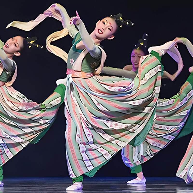 第十一届小荷风采幻世长安演出服敦煌群舞儿童汉唐舞蹈桃李杯古装