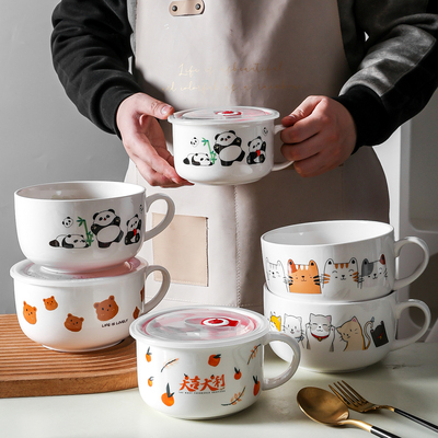 耐高温陶瓷泡面碗密封微波炉面杯