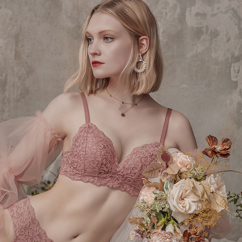 BOTHYOUNG小胸聚拢无钢圈内衣女蕾丝法式三角杯文胸内裤显大胸罩,女士内衣/男士内衣/家居服,文胸,淘宝优惠券,粉丝福利购,淘宝优惠卷