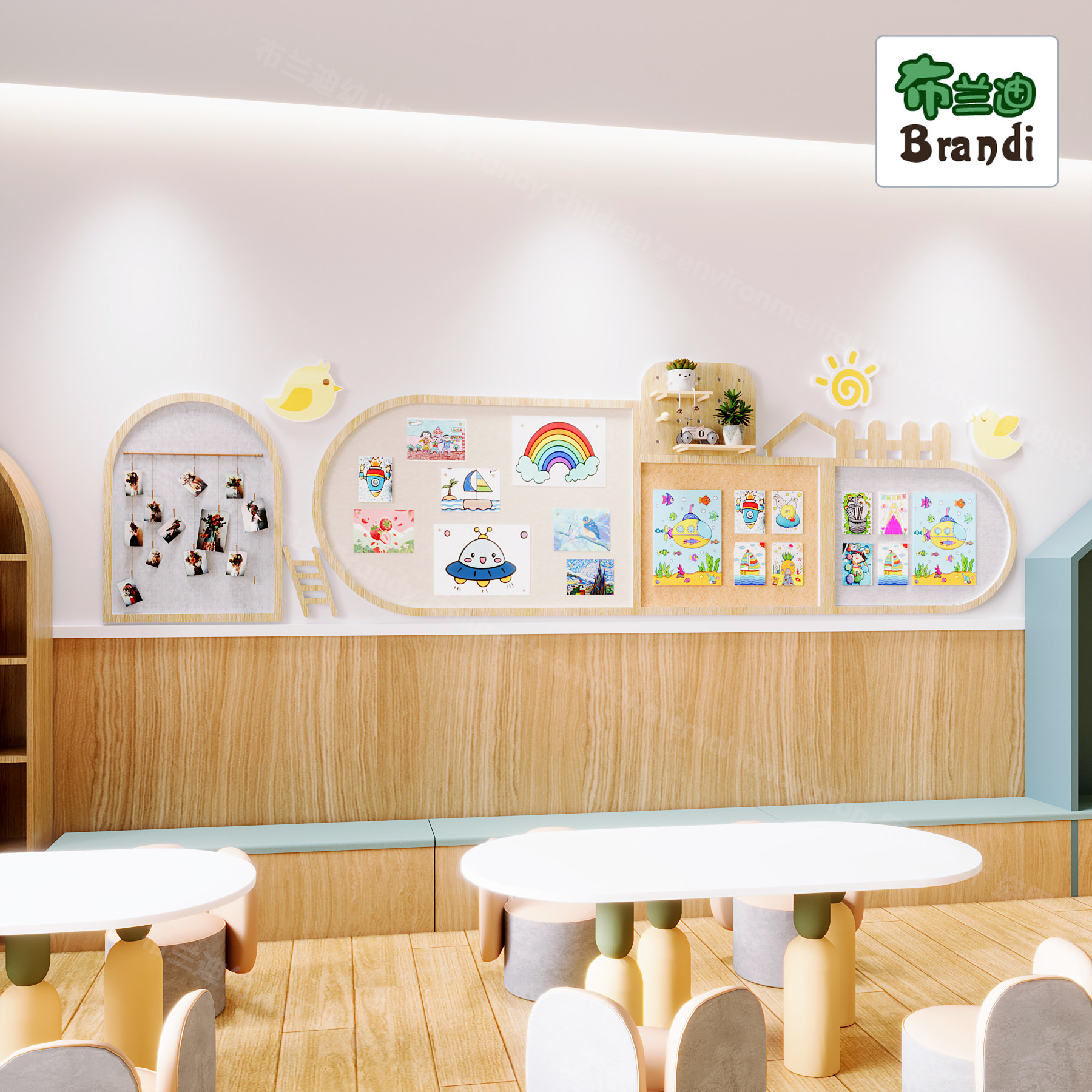 幼儿园主题墙背景墙照片墙公告展示板环境装饰布置毛毡板