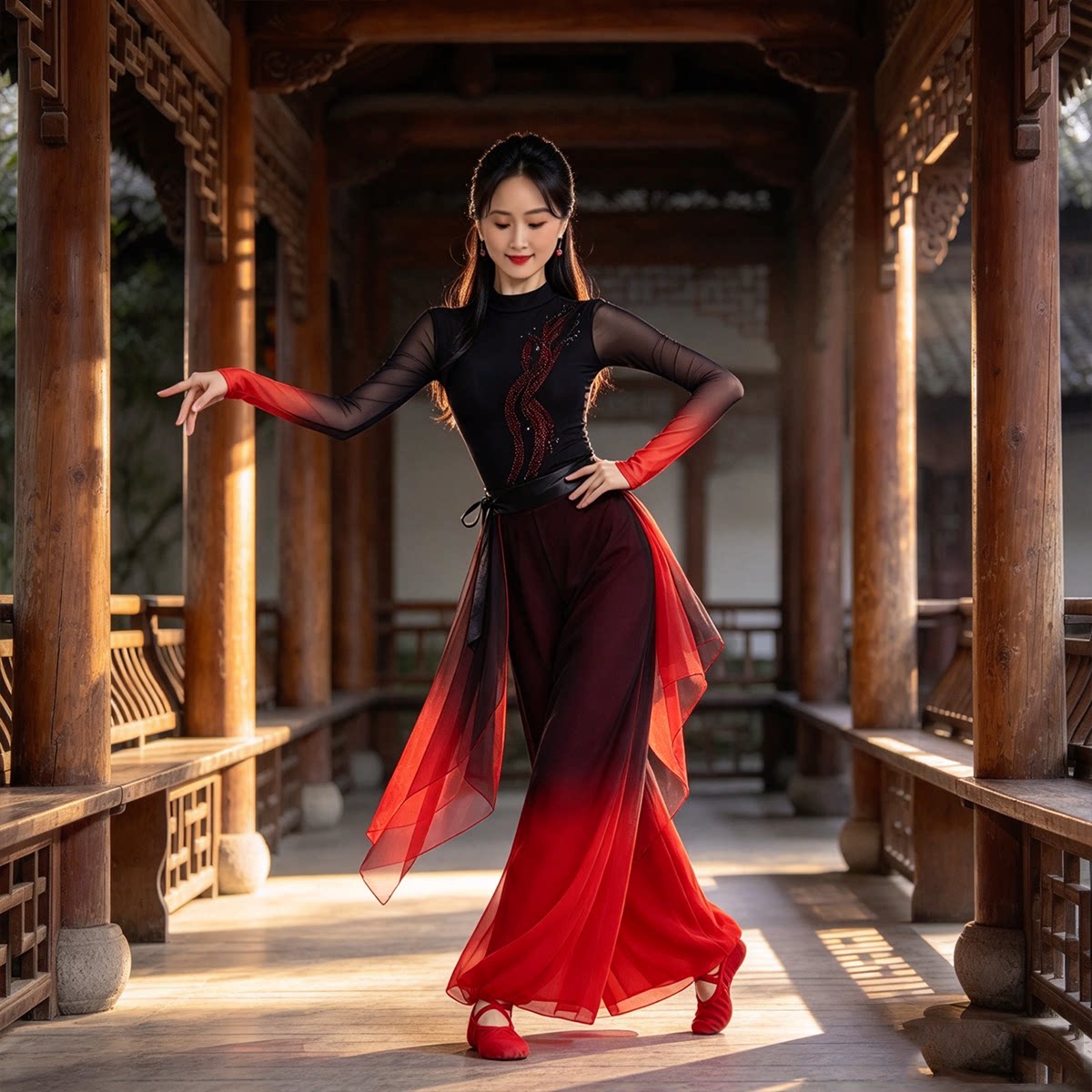 开门红喜庆女广场舞演出服