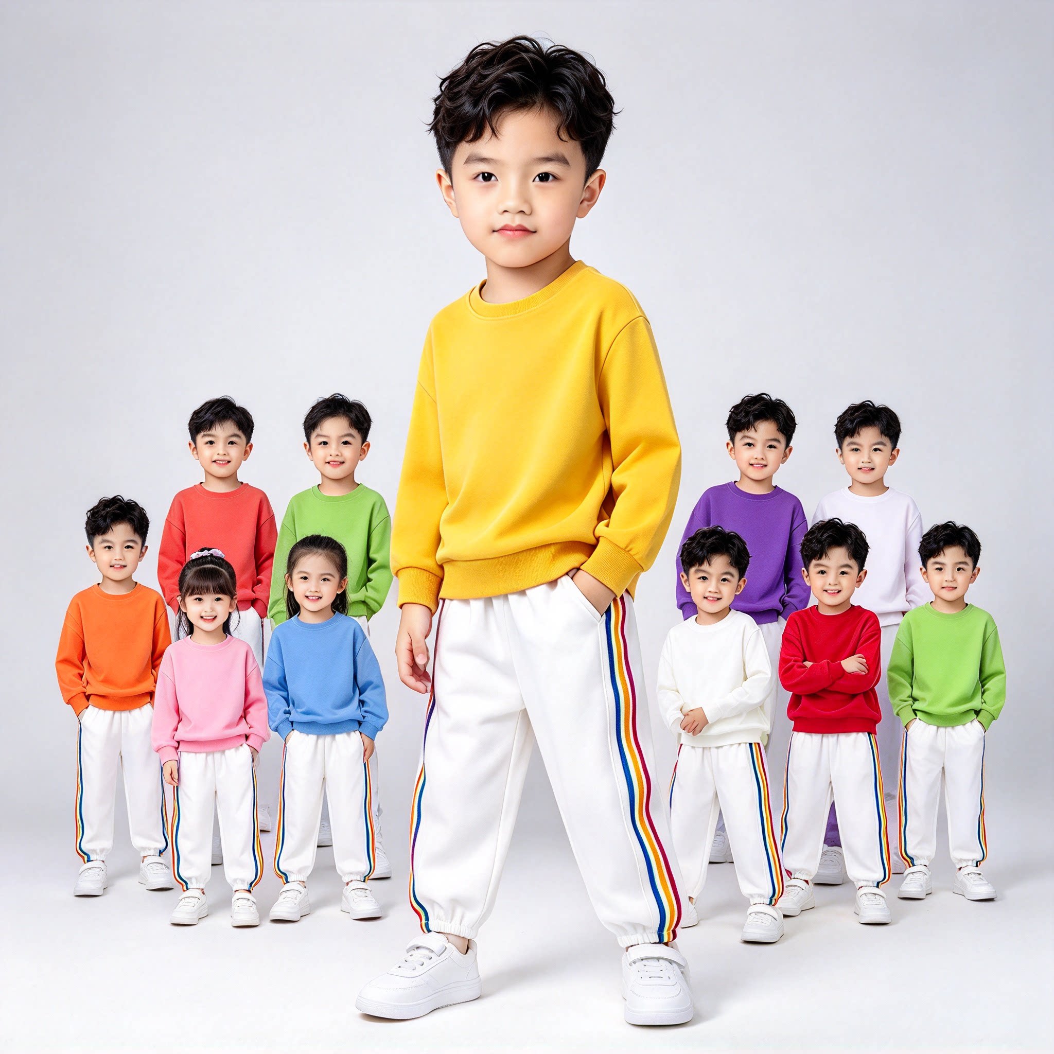 快乐指南舞蹈啦啦队演出服小学生幼儿园合唱运动会开幕式校服套装
