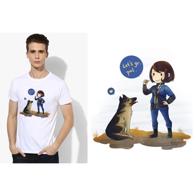Fallout 4 vault boy辐射4T-Shirt男女T恤班服定制TEE圆领 14