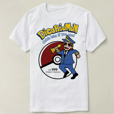 Dicapriomon Catch Him If  Can Pokemon Leonardo T-Shirt T恤