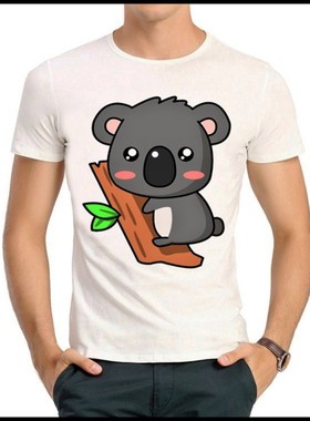 koala T-shirt 卡通 考拉 T恤 短袖T恤 Q版考拉T恤 白色 T恤男女