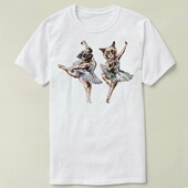DIY T恤 Dog Shirt Tee 衣服 Dancers Cat Ballerinas Hipster