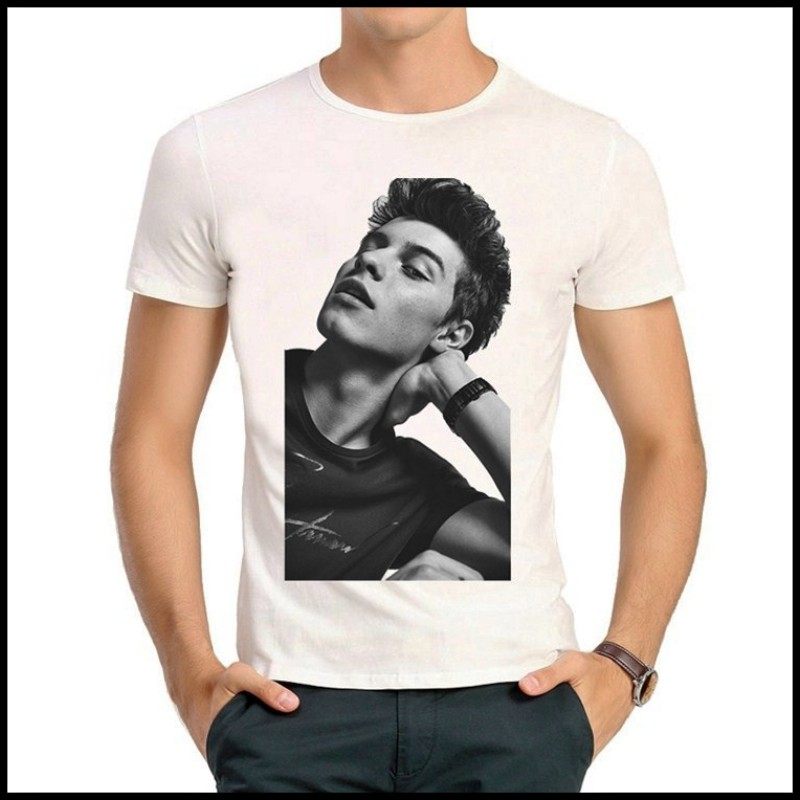 Shawn Mendes T-shirt 肖恩 蒙德兹 T恤 白色 短袖 T恤衫 男女