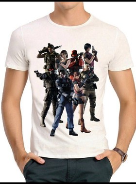 Resident Evil T-shirt 生化危机 T恤 白色 短袖 游戏 T恤 男女