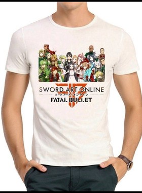 Sword Art Online T-shirt 刀剑神域 T恤 游戏 白色 T恤 男女