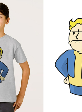 Fallout 4 vault boy辐射4T-Shirt男女T恤班服定制TEE圆领 3