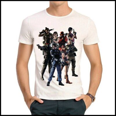 Resident Evil T-shirt 生化危机 T恤 白色 短袖 游戏 T恤 男女