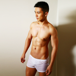 家居短睡裤 冰丝舒爽半透明性感男士 阿罗孖烟通岩也G 拍3条79元