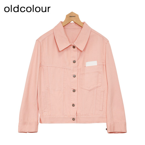 oldcolour通勤短款春季牛仔外套