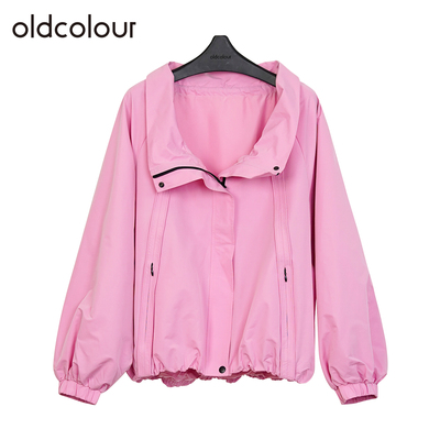 oldcolour欧珂春秋季时尚宽松休闲通勤休闲纯色短外套女Q120402A1