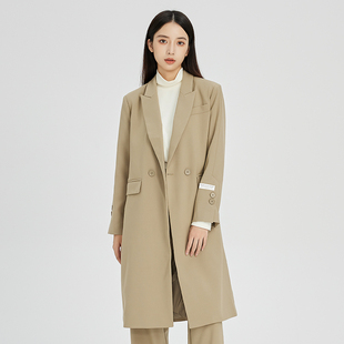 oldcolour英伦风长款西装外套2022冬季新款高级感休闲气质风衣女