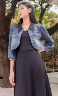 oldcolour欧珂秋装新品牛仔外套连衣裙两件套gp31103005-1299